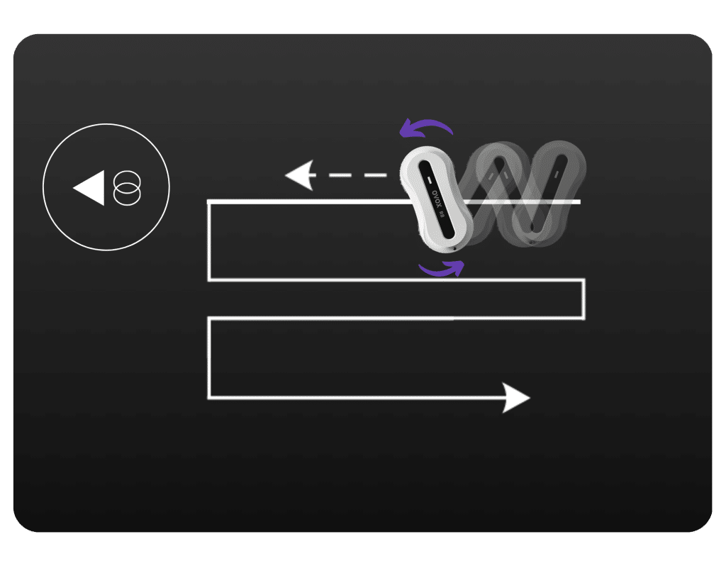 Auto clean from right to left <br> (doesn’t go up)